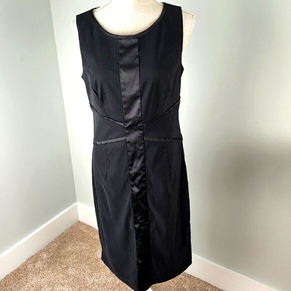 Dress Barn Women’s Sleeveless Shift Midi Dress Size 10 Black - Picture 1 of 6